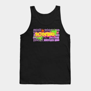 Scorpio Retro Graffiti Zodiac Astrology Neon Birthday Sign Tank Top